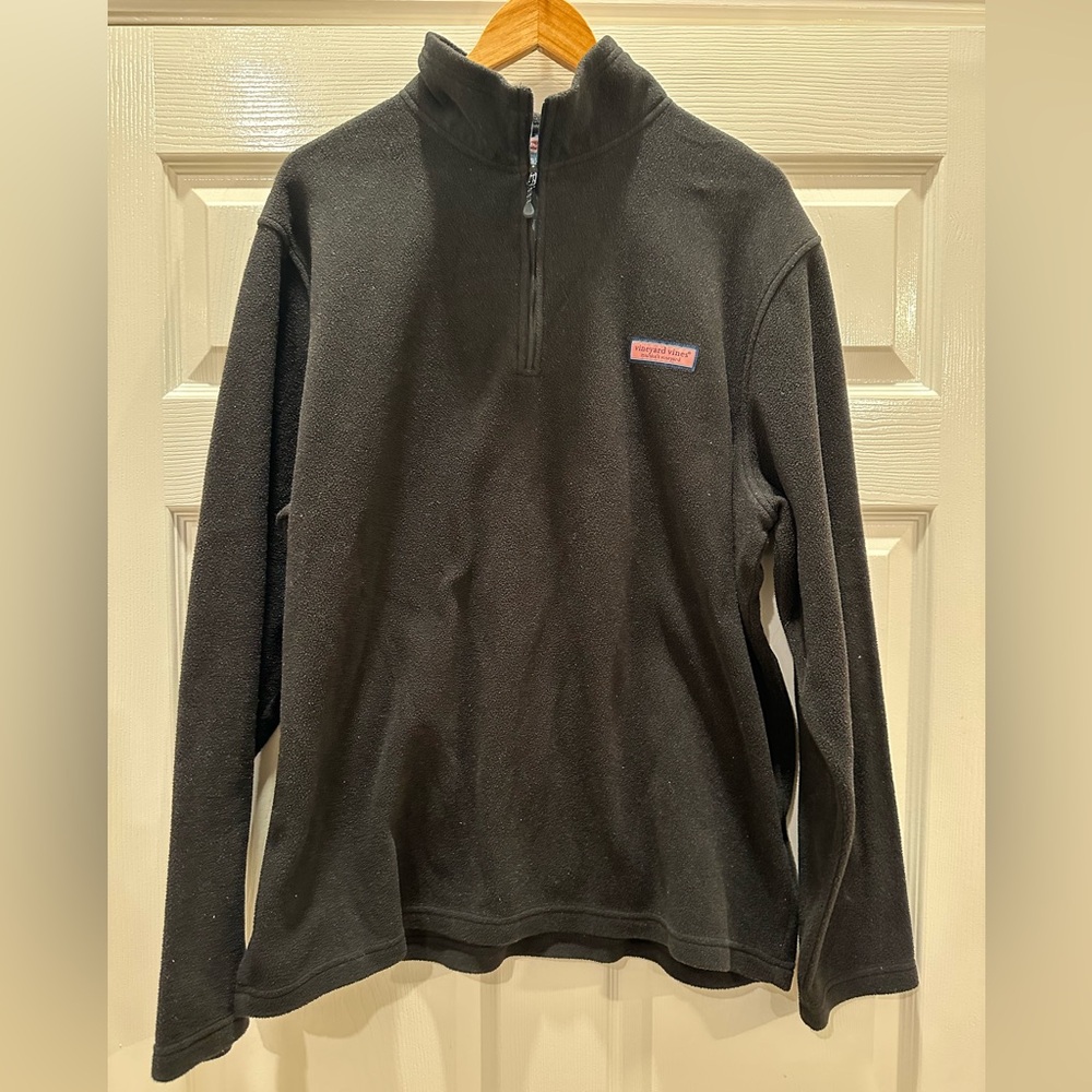 Mens Vineyard Vines 1/4 zip up black Sz XL